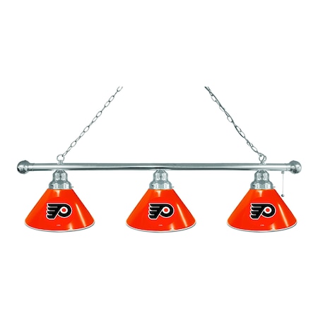 Holland Bar Stool Co Philadelphia Flyers 3 Shade Billiard Light, Orange Shade, Chrome Fixture BL3CHPhiFly-O